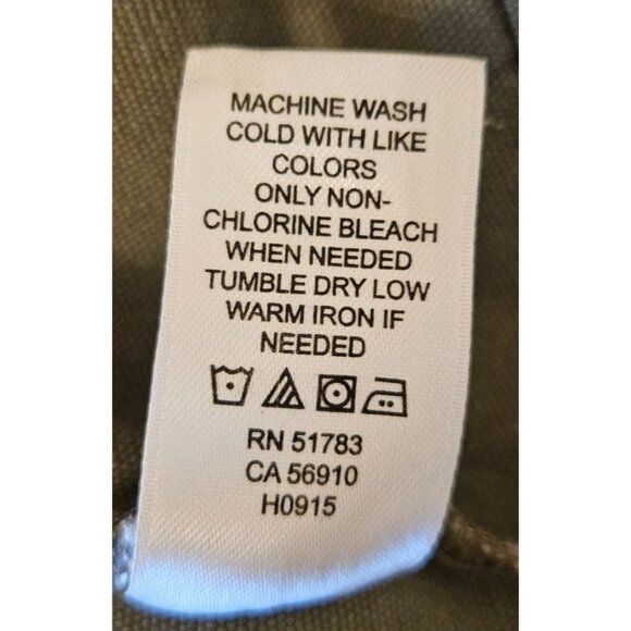 Maurices woman SZ L Long Military Green Vest Pockets Cinched Waist Grunge Cotton - Picture 7 of 7